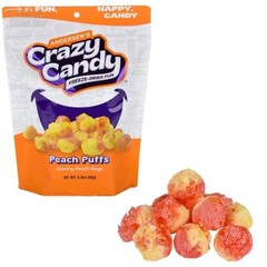 RI Andersen’s Crazy Candy Freeze-Dried Gummy Peach Rings -now Puffs 2.4oz