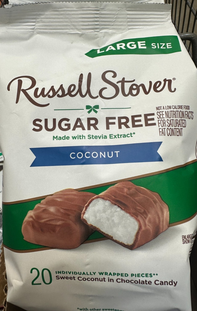 Russell Stover Sugar Free Coconut Chocolate Covered Candy 10 OZ Bag!!