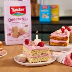 Loacker Quadratini Raspberry Yogurt Wafer Cookies Pack Of 6 Resealable Bags