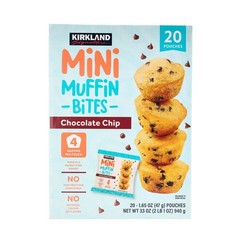 Kirkland Signature Mini Muffin Bites Chocolate Chip 20 Count x 1.65 Oz