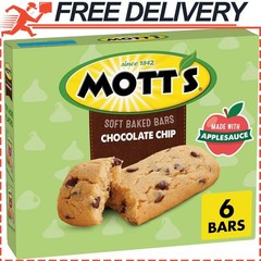 Mott’s Soft Baked Bars, Chocolate Chip, Made with Applesauce, 6 Ct, 5.76 oz