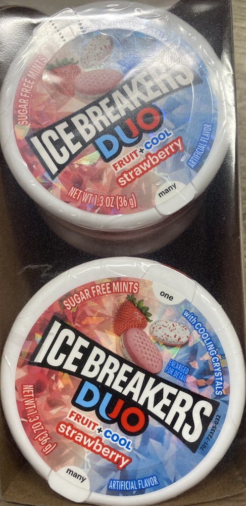 Ice Breakers Mints Strawberry Dou 8/ Tins Box