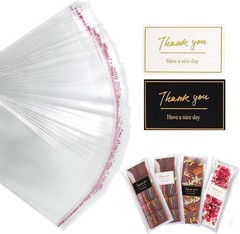 Chocolate Bar Wrappers with Stickers, 200 Pcs Self Sealing Bar Packaging with…