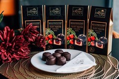 Szamos Sour Cherry Dessert, Handmade Chocolate-Covered Marzipan Bonbon, 4x125g