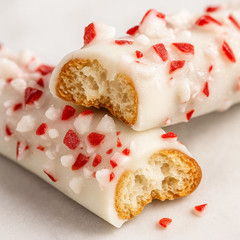 Peppermint Crunch White Chocolate Pretzel Rods 16 Pack Individually Wrapped