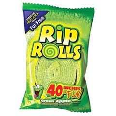 24x Rips Rolls Apple Sour Candy Licorice Snack Sweet Treats Bulk Sealed Lot 1.4o