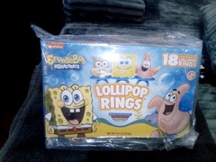 Sponge Bob Squarepants lollipop rings. 18 count 3 flavors ( Buy 2 for 1 Price )