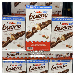 Kinder Bueno Chocolate Bars 2 Pack Bulk 40 Packs 80 Bars Crispy Creamy