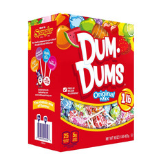 Dum Dums Original Mix Lollipop Suckers, Assorted Flavors Hard Candy,16 Oz Box