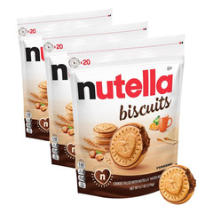 Biscuits, Hazelnut Spread with Cocoa, Sandwich Cookies, 20-Count Bag (Pack of 3)