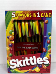 Skittles Candy Canes 12pc-5 Flavors In 1 Cane-Taste The Rainbow-Holiday 7/17/28