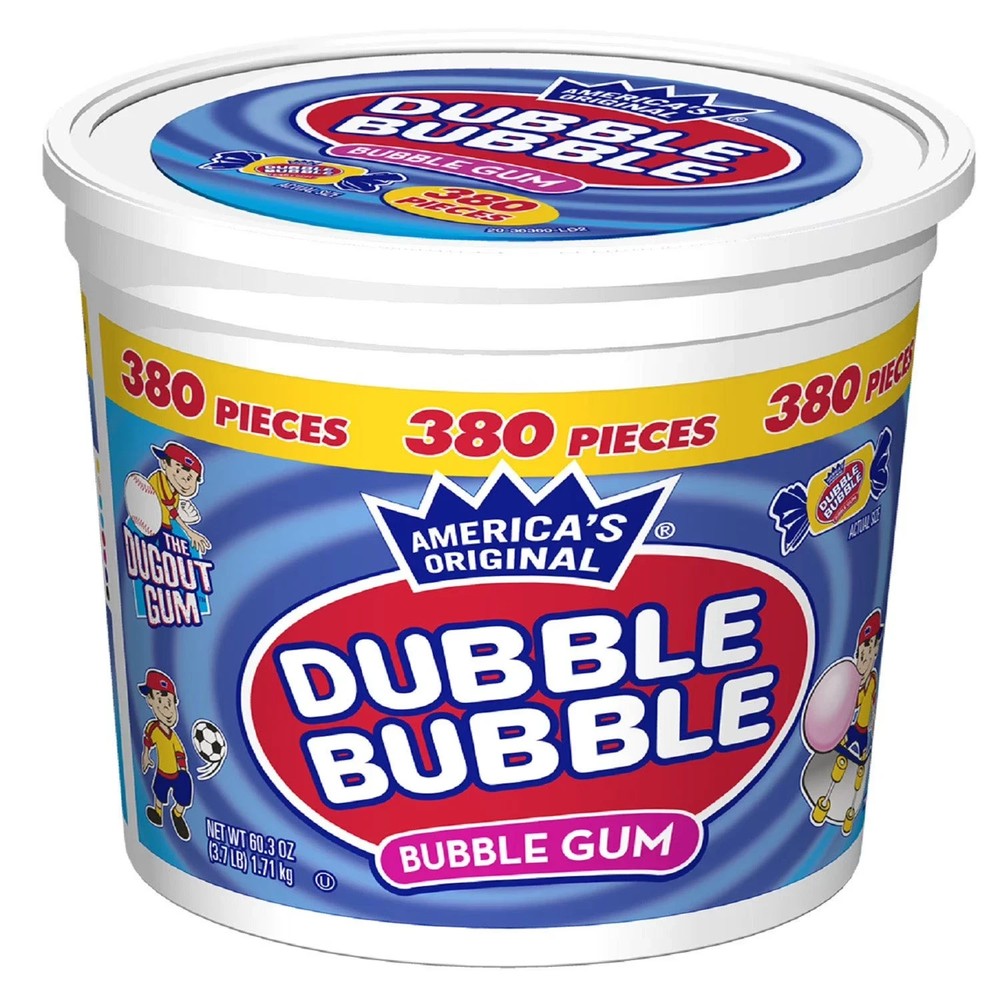 Dubble Bubble Bubble Gum 380 Pieces – Original Flavor Bulk Tub. Free Shipping