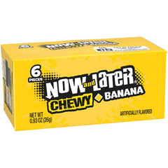 24 Pack Now and Later Chewy Banana Flavor Candy Bars, 0.93 Oz