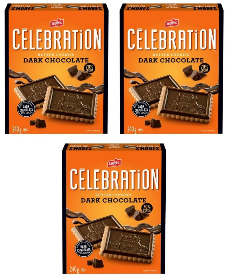 Celebration Butter Cookies with Dark Chocolate, 240g (3 Pack)