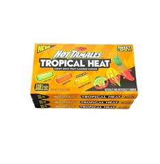 New 3-Pack Hot Tamales Tropical Heat Sweet & Spicy Candy 4.25oz Each Theater Box