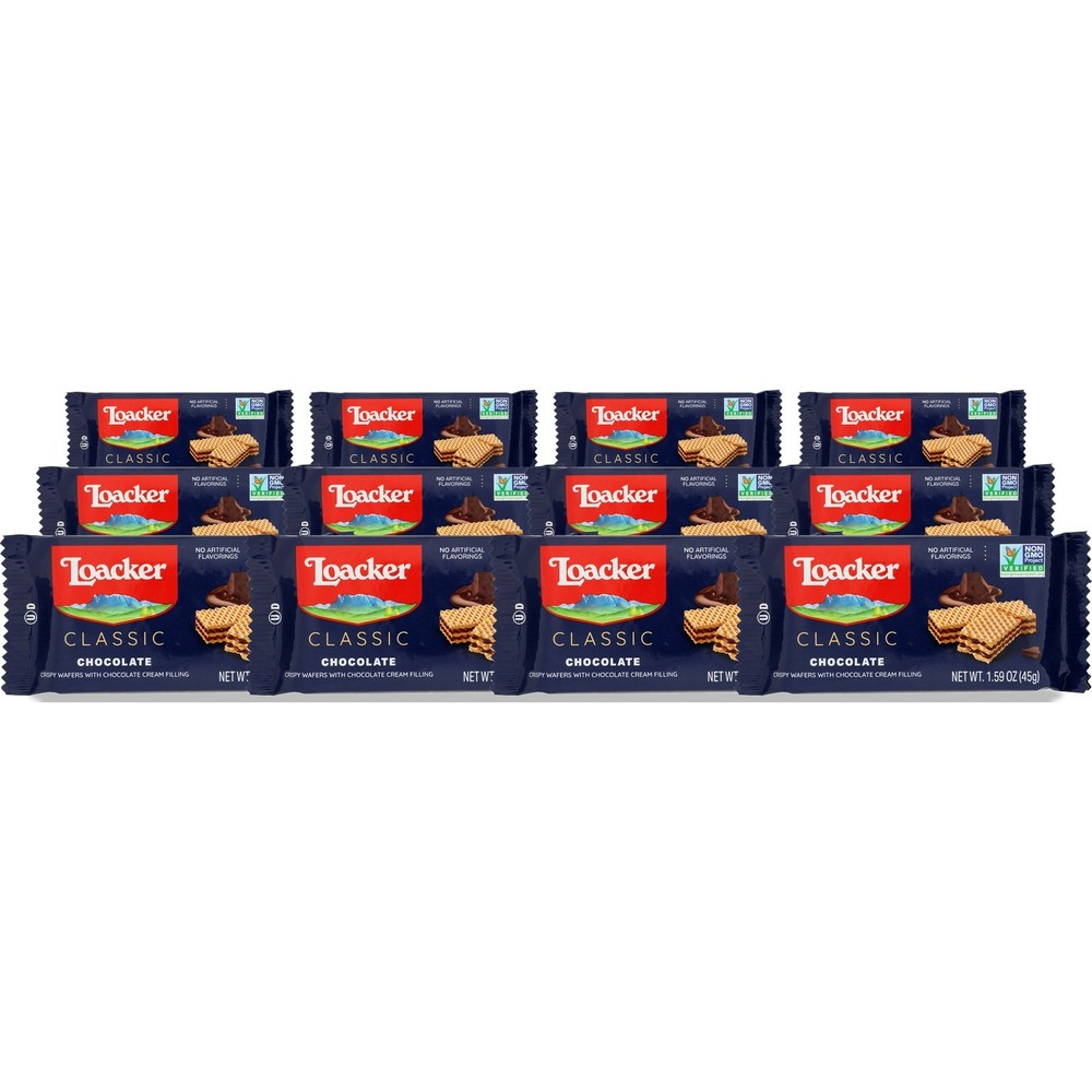 Loacker Chocolate Filled Crispy Wafers 1.59 Ounce Wafer Coffee Oz 12 Pack