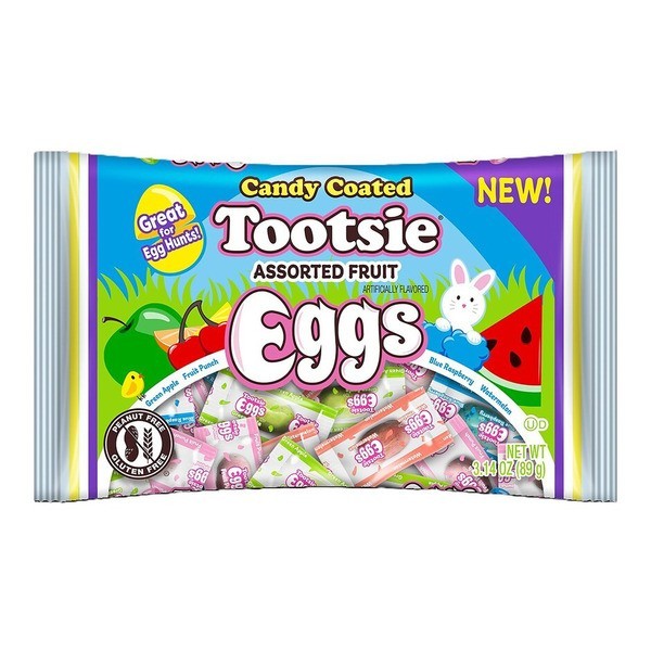 Tootsie Roll 3.14 oz. Candy Coated TOOTSIE EGGS Assorted Fruit ** BB 11/2027 **