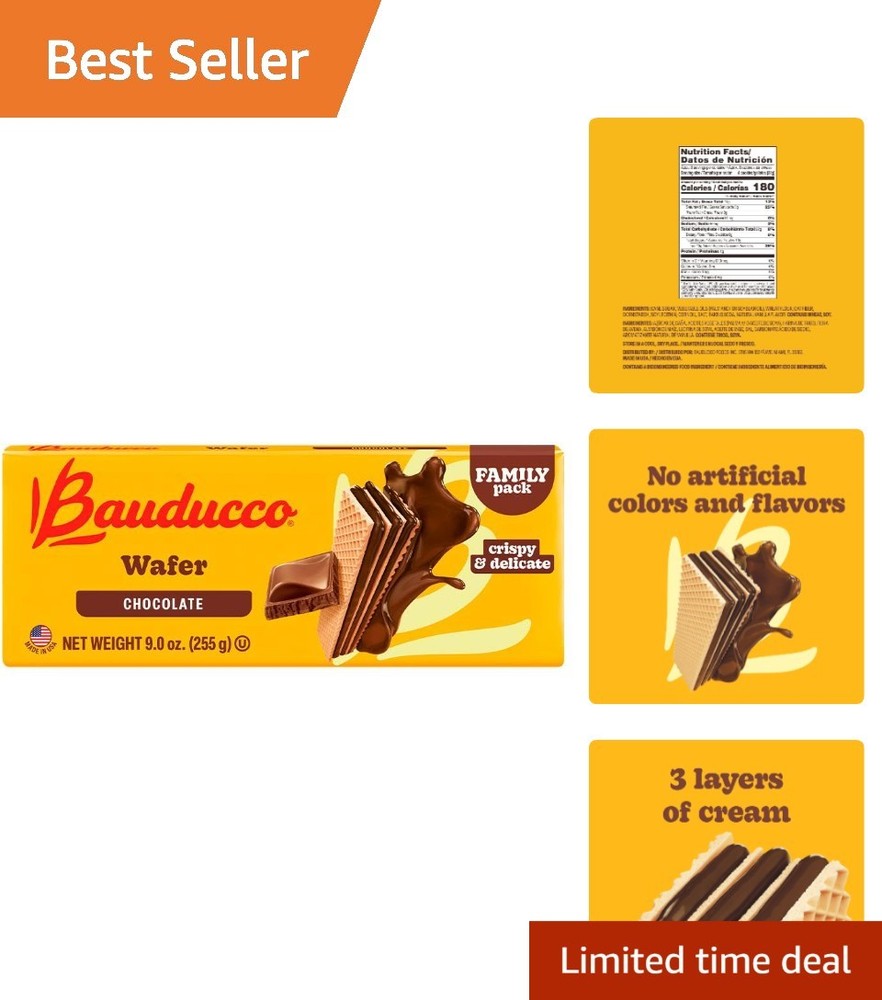Luxurious 9oz Bauducco Chocolate Wafers – , No Artificial Ingredients
