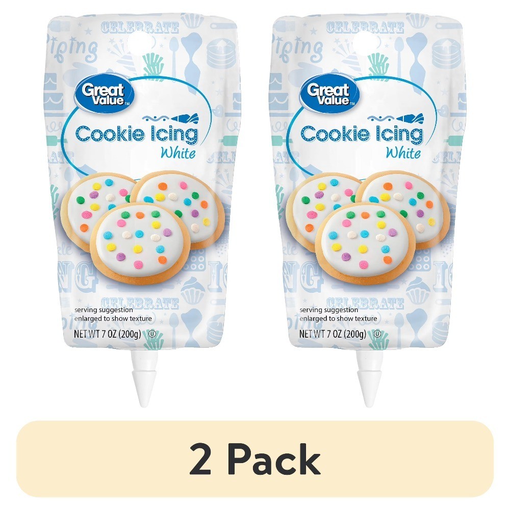 Vanilla Cookie Icing White Frosting Glaze 7 oz Tube 2 Pack Decorating Kit