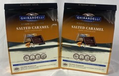 Ghirardelli Lot of 2 Premium Dark Salted Caramel Dark Chocolate Squares 30 oz
