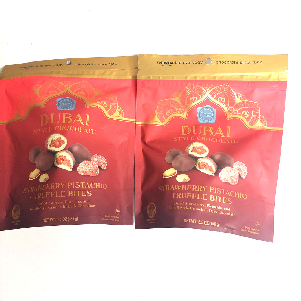 NEW Dubai Style Dark Chocolate Strawberry Pistachio Truffle Bites-lot of 2