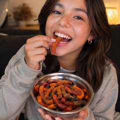 Chamoy Chili Gummy Worms Candy | 16 oz (1 LB) Bag | Mexican Style Spicy Candy
