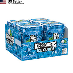 ICE BREAKERS Ice Cubes Peppermint Sugar Free 40 Count (Pack of 4), Turquoise