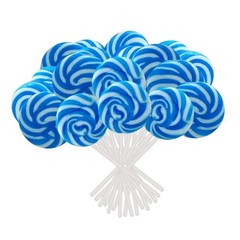 20 Pack Blue Swirl Lollipops Individually Wrapped Candy for Wedding Party