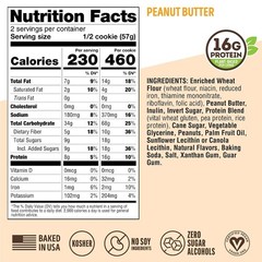 The Complete Cookie, Peanut Butter, Soft Baked, 16g Plant Protein, , Non-GMO,…