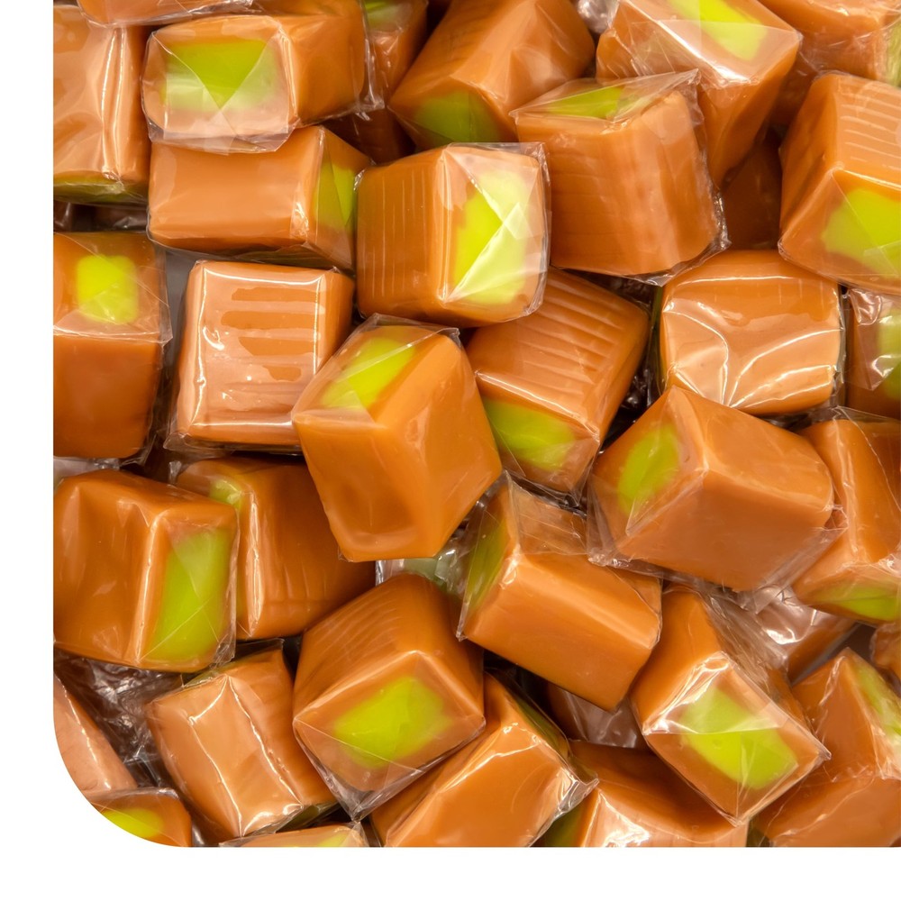 Caramel Cubes Candy – 2 Pound Pack (150 Count) – Green Apple Filling – Indivi…