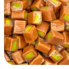 Caramel Cubes Candy – 2 Pound Pack (150 Count) – Green Apple Filling – Indivi…
