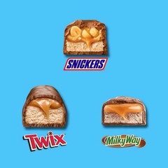 SNICKERS, TWIX, & MILKY WAY Minis Chocolate Candy Bars Variety Pack, 150 Ct B…