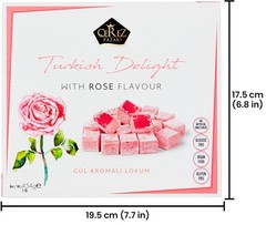 Turkish Delight Rose Flavor 454g Gourmet Snack Box No Nuts Soft Candy