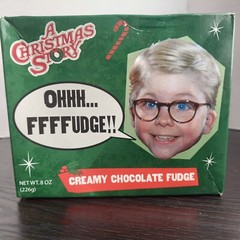 A CHRISTMAS STORY 8 oz Fudge Creamy Chocolate Ralphie OHHH…FFFFUDGE!! Box