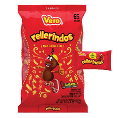 Dulces Vero Rellerindos Tamarind Flavor Hard Candy with Chili Filling – 65 Count