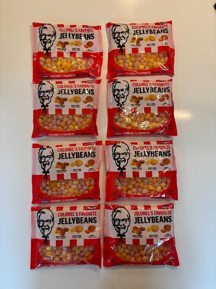 8x KFC 4oz Colonel’s Favorite Jelly Beans Fried Chicken Sweet Corn Gravy ex3/27