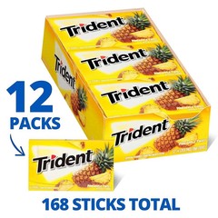 Trident Pineapple Twist Sugar Free Gum, 12 Packs (168 Total Pieces)