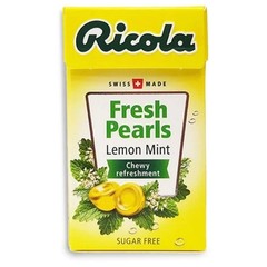 10 pcs Ricola Herbal Sugar Free Fresh Pearls Lemon Mint Chewy Refreshment (25g)