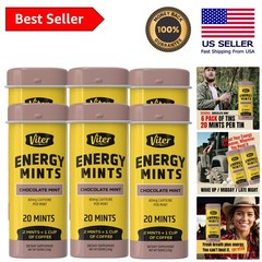 On-the-Go Chocolate Mint Mints with 40mg Caffeine – 6 Pack for Instant Energy