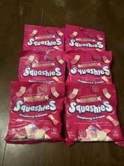 Smarties Squashies Marshmallow Gummies Raspberry n Cream (6 5oz Bags) Exp. 4-27