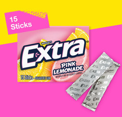 Extra (Pink Lemonade) Bubble Gum Sugarfree, perfect for Fresh Breath 10 Pack