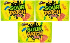 3x Sour Patch Kids Theatre Box Soft & Chewy Candy 99g Sour Then Sweet
