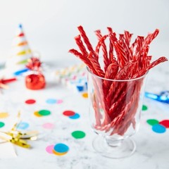 Twizzlers Bulk Strawberry Licorice Candy, 5 Pounds, Canister
