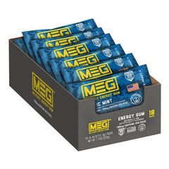 Military Energy Gum Arctic Mint – 100mg Caffeine for Workouts, Pack of 18