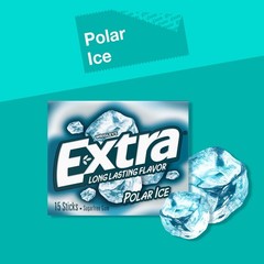 EXTRA Polar Ice Chewing Gum Packs, Sugar Free in Bulk for Fresh Teal