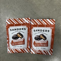 2 Bags Sanders Holiday Bourbon Dark Chocolate Sea Salt Caramel Candy 198g