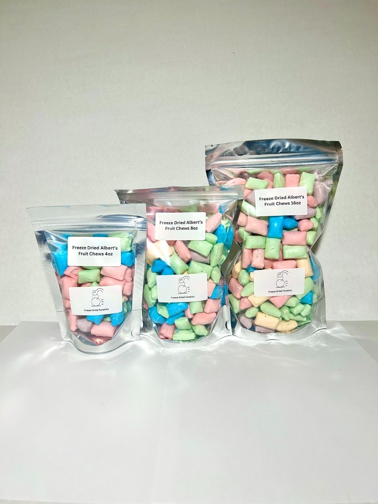 Freeze Dried Candy Alberts Fruit Chews *Pick Size* Made Fresh Each Order