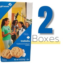 2 Boxes Girl Scouts Trefoils Cookies Shortbread Plain Lot Snacks USA WOW!