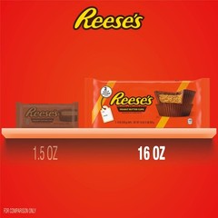 REESE’S Milk Chocolate Peanut 16 Ounce, 1 Count (Pack of 1), Red, Black
