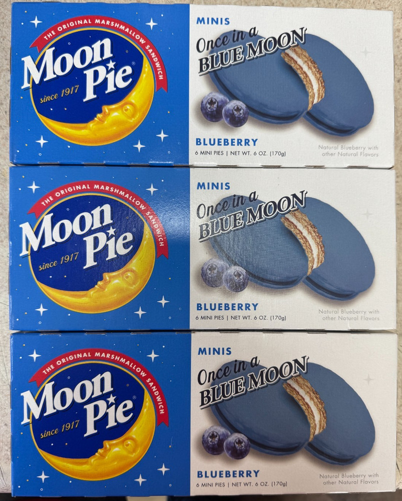 Blueberry Moon Pie 3 Pack 18 Mini Moon Pies Each Best by 2/3/26